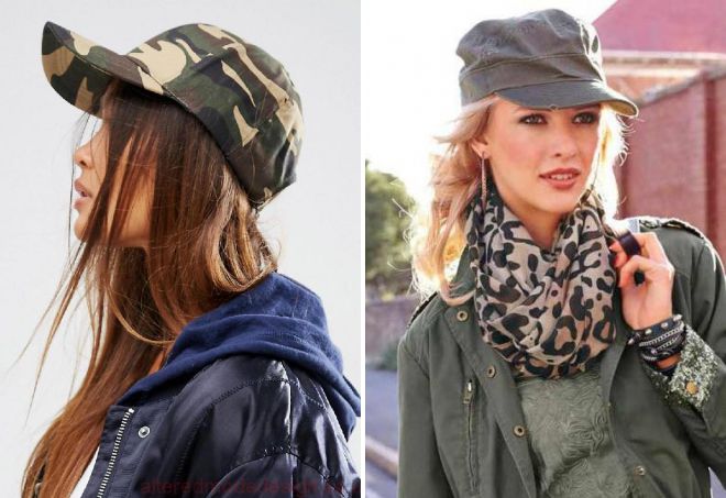 женские кепки в стиле милитари
